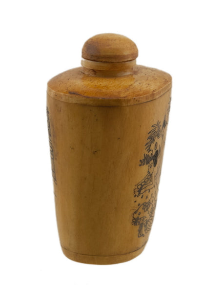 Tabatière Chinoise Kamasutra En Os de Bœuf – Flacon à Tabac à Priser Artisanal