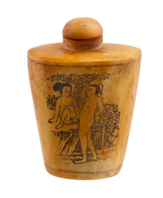 Ancienne Fiole à Parfum ou Tabatière Kamasutra – Artisanat du Népal