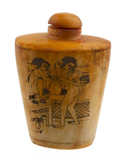 Ancienne Fiole à Parfum ou Tabatière Kamasutra – Artisanat du Népal