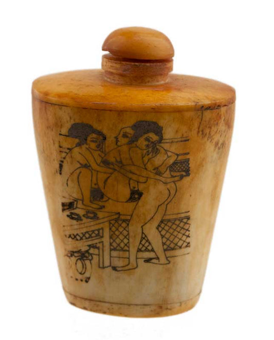 Ancienne Fiole à Parfum ou Tabatière Kamasutra – Artisanat du Népal