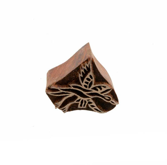 Tampon Encreur En Bois Indien – Motif Oiseau En Vol