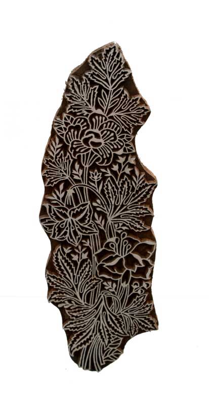 Tampon Encreur À Batik En Bois Sculpté – Motif Fleur De Jaipur