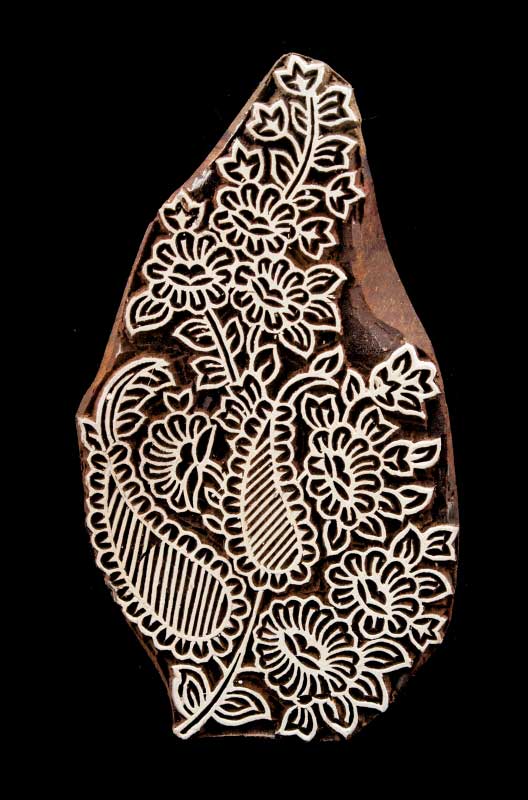Tampon Encreur À Batik En Bois Sculpté – Motif Fleur De Pushkar