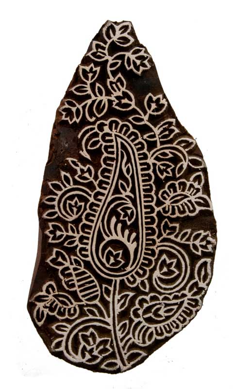 Tampon Encreur À Batik En Bois Sculpté – Motif Fleur De Pushkar