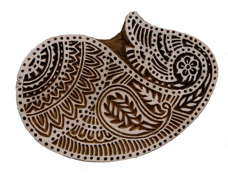 Tampon Encreur À Batik En Bois Sculpté – Motif Fleur De Pushkar