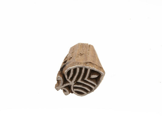 Tampon Encreur En Bois Sculpté – Motif Fleur Cœur Mandala