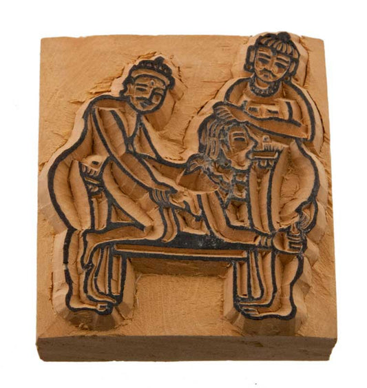 Tampon Encreur Tibétain Érotique Curiosa – En Bois Sculpté