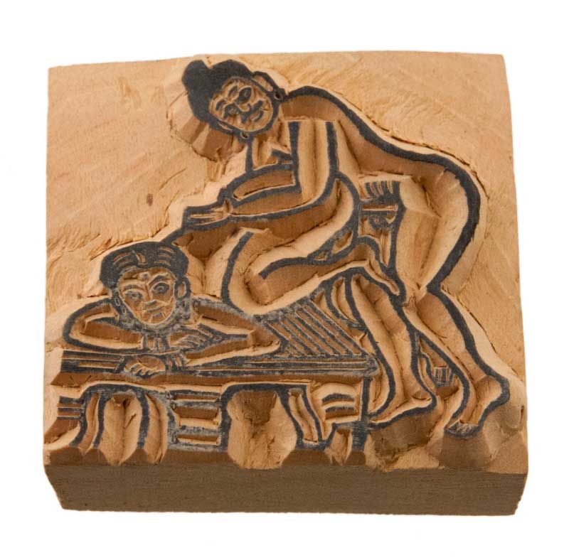 Tampon Encreur Tibétain Kamasutra – Curiosa Érotique En Bois Sculpté