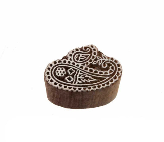 Tampon Encreur En Bois Indien – Motif Fleur