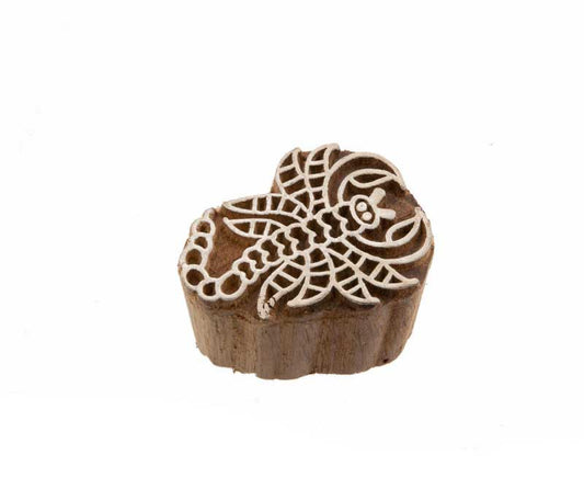 Tampon Encreur En Bois Indien – Motif Scorpion
