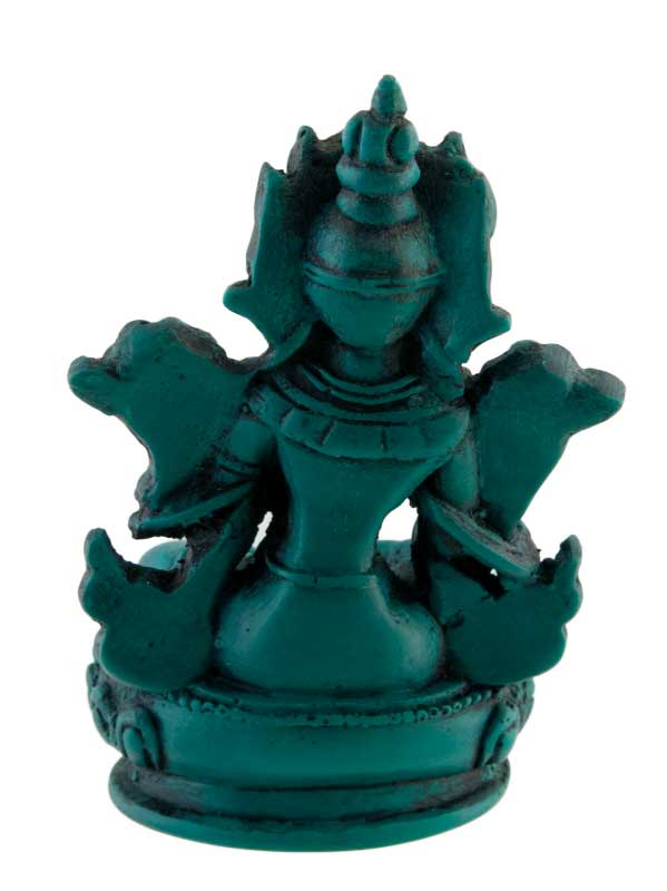 Statue Bouddhiste Tara Verte En Résine Turquoise – Artisanat Du Népal