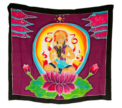 Batik Bouddha Samantabhadra en Méditation – Toile en Coton Artisanale