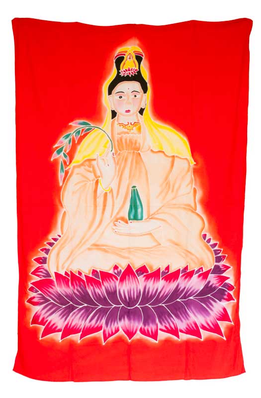 Batik Guanyin – Tenture Murale en Toile de Coton