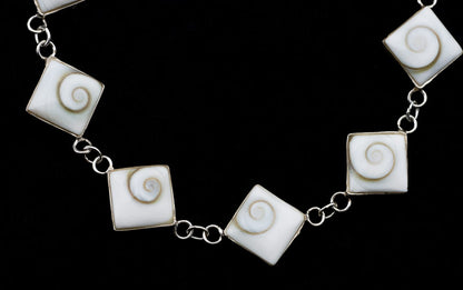 Bracelet Œil De Sainte Lucie Ou Œil De Shiva En Coquillage Et Argent Massif 925