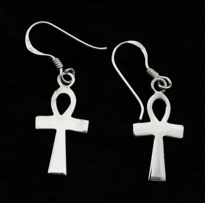 Boucles d'oreilles Croix de Vie Ankh en argent 925 – Bijou symbolique inspiré de l'Égypte ancienne