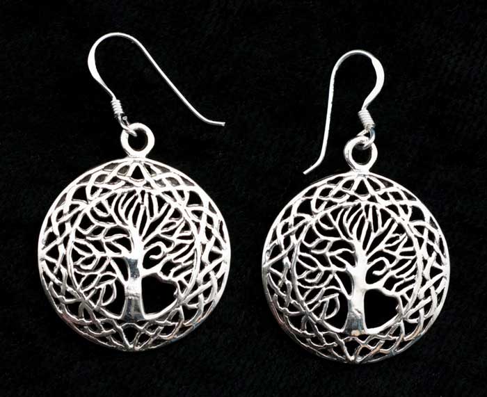 Boucles d’oreilles Arbre de Vie en argent 925 – Bijoux ethniques artisanaux symboliques