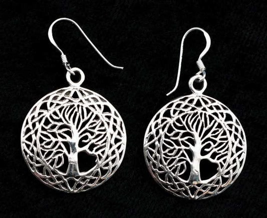Boucles d’oreilles Arbre de Vie en argent 925 – Bijoux ethniques artisanaux symboliques
