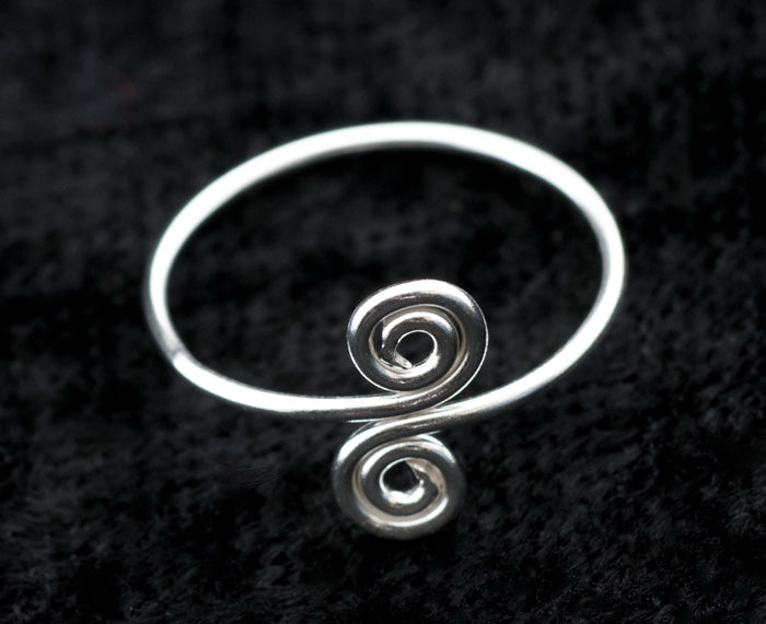 Bague de pied ethnique ajustable en argent 925 – Bijou d’orteil