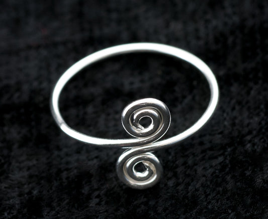 Bague de pied ethnique ajustable en argent 925 – Bijou d’orteil