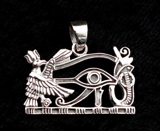 Pendentif Œil d’Horus en argent massif 925 – Bijou de l’Égypte ancienne