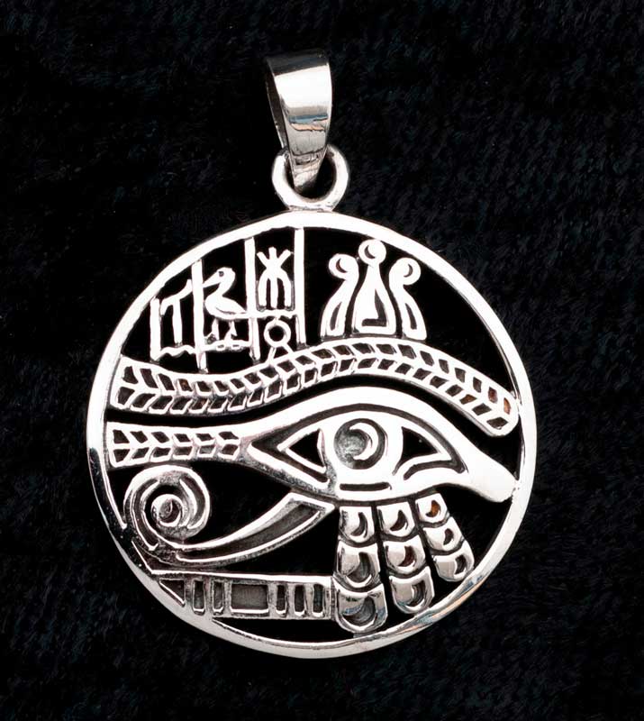 Pendentif Œil d’Horus en argent massif 925 – Symbole de l’Égypte ancienne