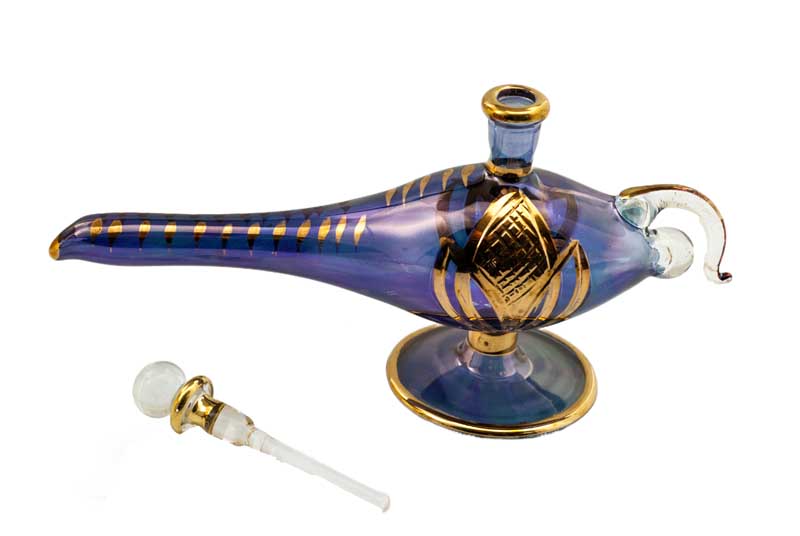 Lampe d'Aladin en Verre Soufflé Bleue – Artisanat Indien