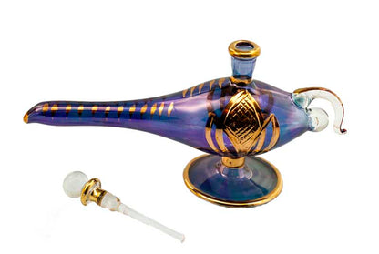 Lampe d'Aladin en Verre Soufflé Bleue – Artisanat Indien
