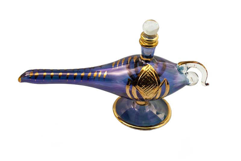 Lampe d'Aladin en Verre Soufflé Bleue – Artisanat Indien