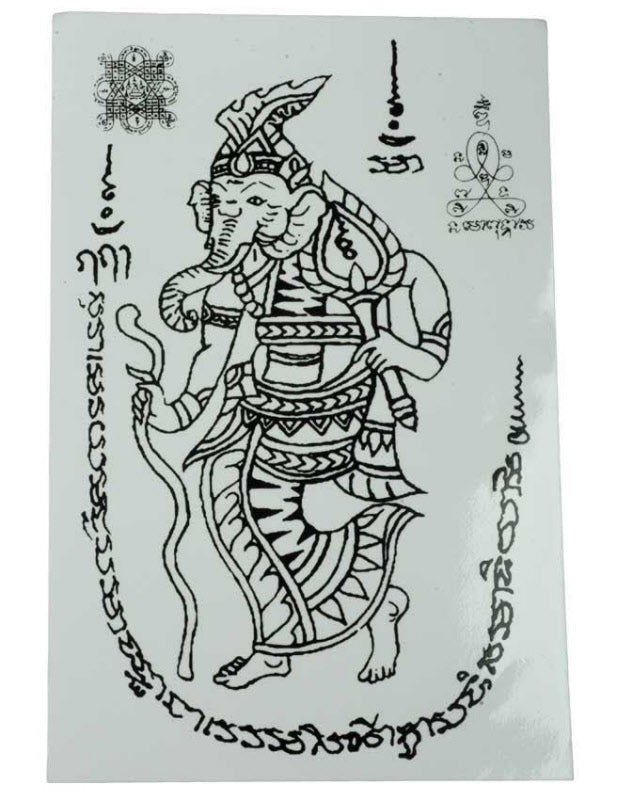 Stickers Thaïlande Lersi Ganesh – Autocollant Sak Yant en Vinyle Transparent