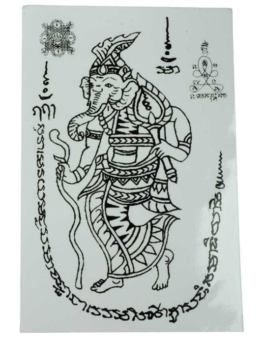Stickers Thaïlande Lersi Ganesh – Autocollant Sak Yant en Vinyle Transparent
