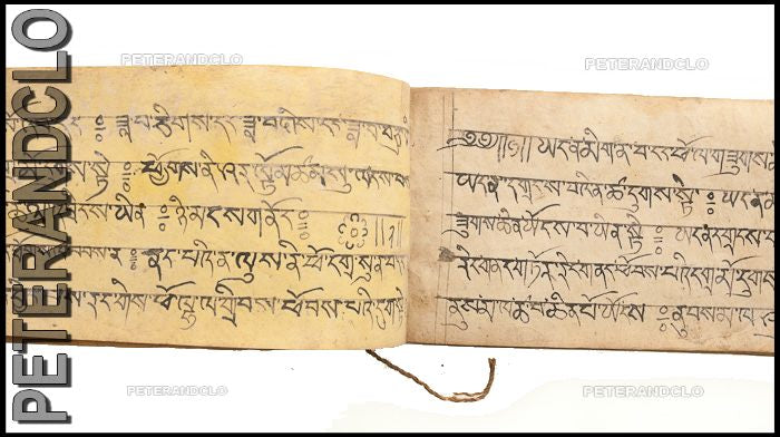 Ancien Livre de Prières Tibétain Bouddhiste – Manuscrit Rare de Tradition Tibétaine