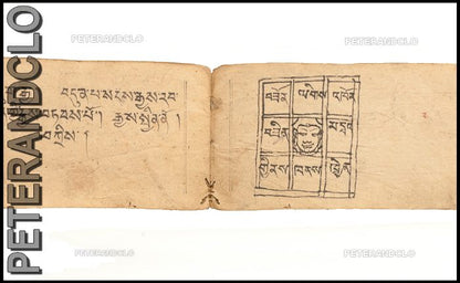 Ancien Livre de Prières Tibétain Bouddhiste – Manuscrit Traditionnel Rare