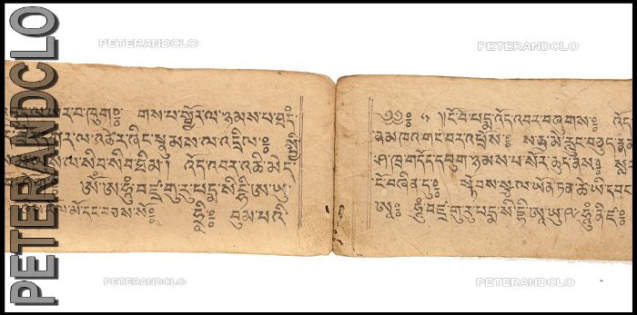 Ancien Livre de Prières Tibétain Bouddhiste – Manuscrit Traditionnel Rare