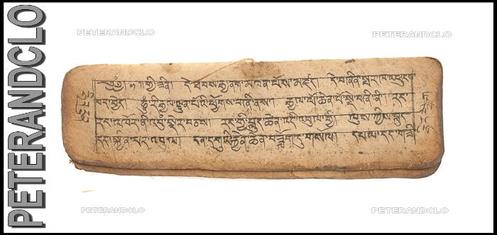 Ancien Livre de Prières Tibétain Bouddhiste – Manuscrit Traditionnel Rare