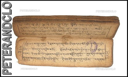 Ancien Livre de Prières Tibétain Bouddhiste – Manuscrit Traditionnel Rare