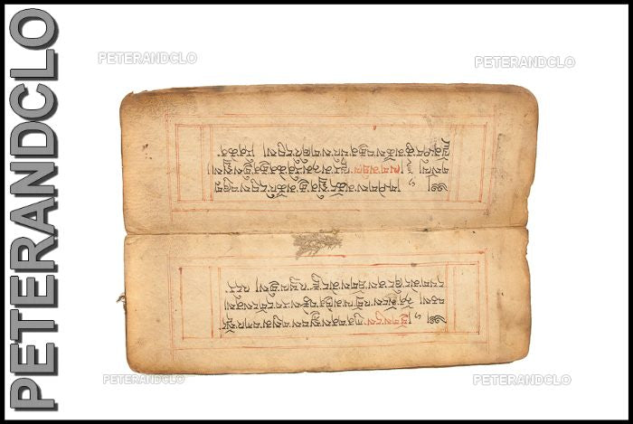 Ancien Livre de Prières Tibétain Bouddhiste – Manuscrit Rare en Écriture Outchen