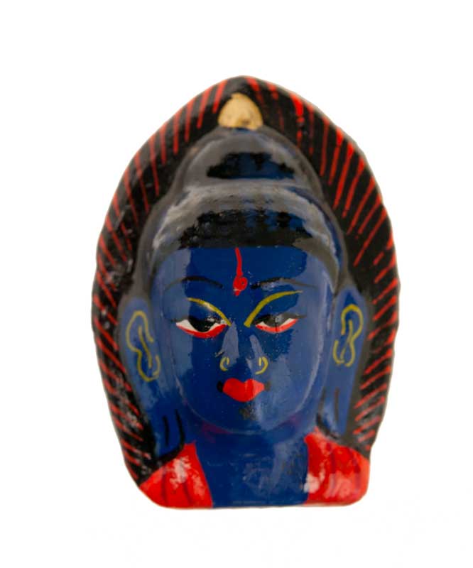 Magnet Bouddha Akshobhya Bleu – Décoration Bouddhiste Tibétaine Du Népal