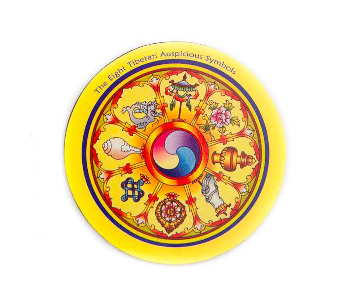 Magnet Les 8 Symboles Auspicieux – Décoration Bouddhiste Tibétaine Du Népal