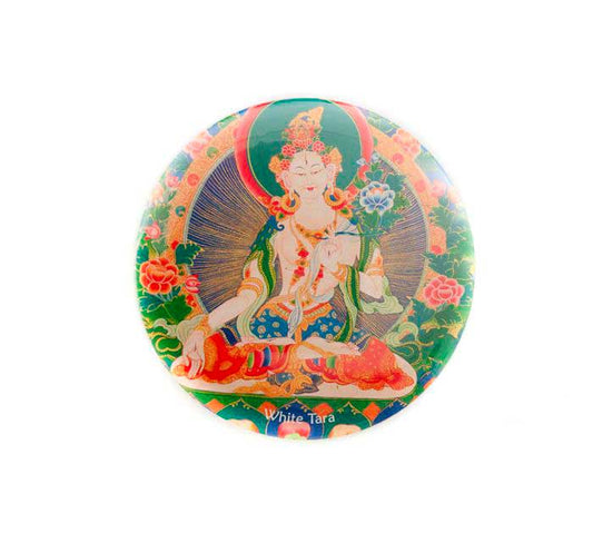 Magnet Bouddhiste White Tara Blanche – Déité Du Bouddhisme Tibétain