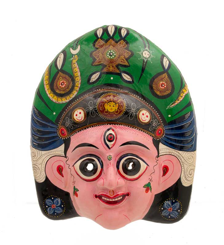 Masque Devi De Danse Ethnique – Masque Népalais Du Festival Indra Jatra
