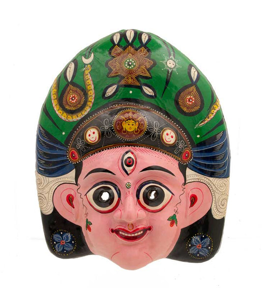 Masque Devi De Danse Ethnique – Masque Népalais Du Festival Indra Jatra