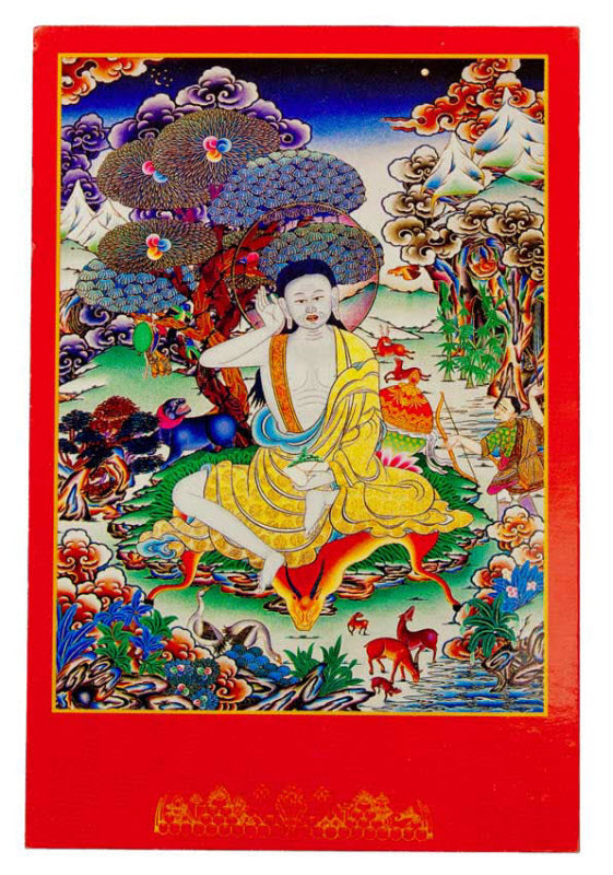 Carte Postale Milarepa White – Maître Spirituel Du Bouddhisme Tibétain