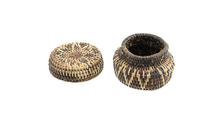 Boîte Ronde En Vannerie Nito – Artisanat Mangyan Des Philippines