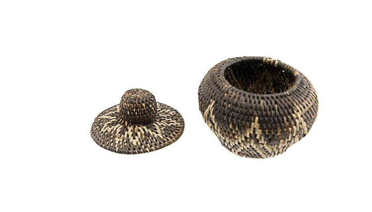Boîte Ronde En Vannerie Nito – Artisanat Mangyan Des Philippines