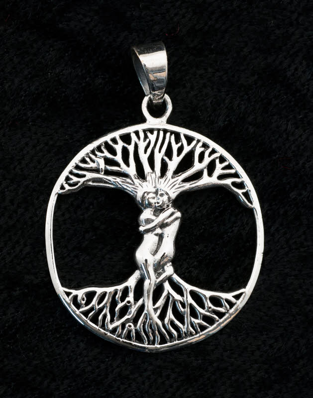 Pendentif Arbre de Vie couple amants enlacés en argent 925 – Bijou symbolique d’amour et d’éternité
