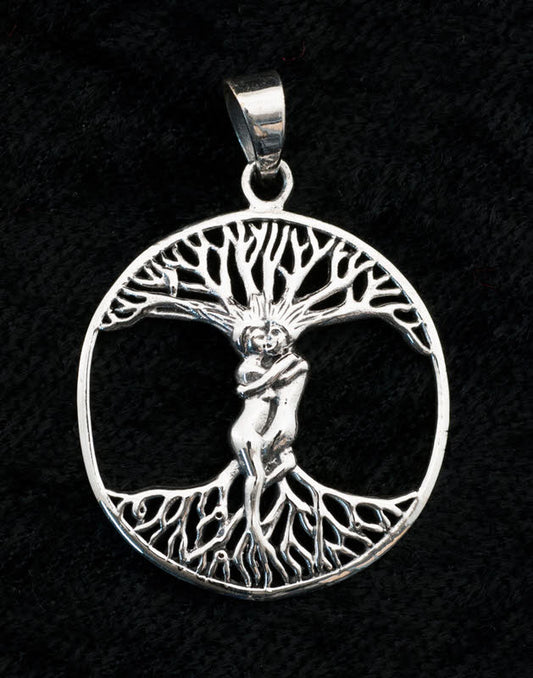 Pendentif Arbre de Vie couple amants enlacés en argent 925 – Bijou symbolique d’amour et d’éternité