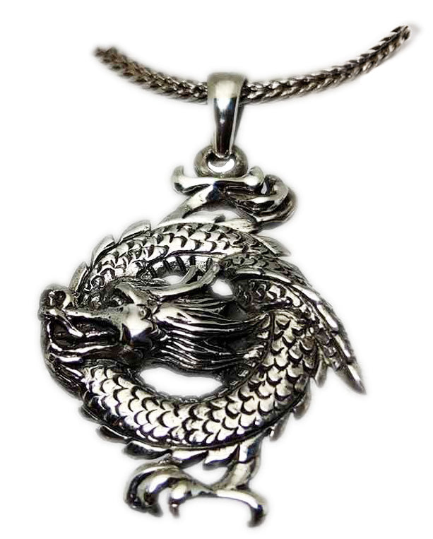 Pendentif Dragon Celtique en Argent Massif 925 – Bijou Mythique et Élégant