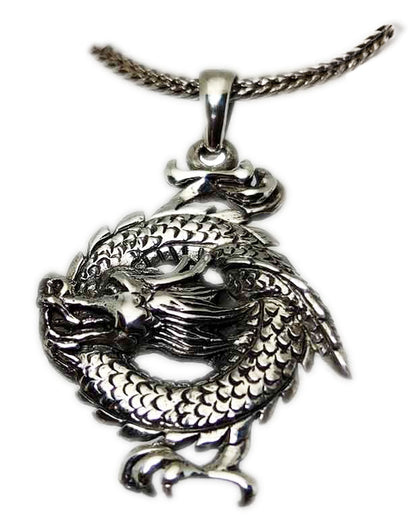 Pendentif Dragon Celtique en Argent Massif 925 – Bijou Mythique et Élégant