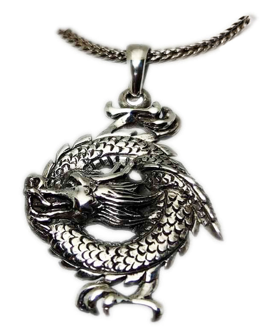 Pendentif Dragon Celtique en Argent Massif 925 – Bijou Mythique et Élégant