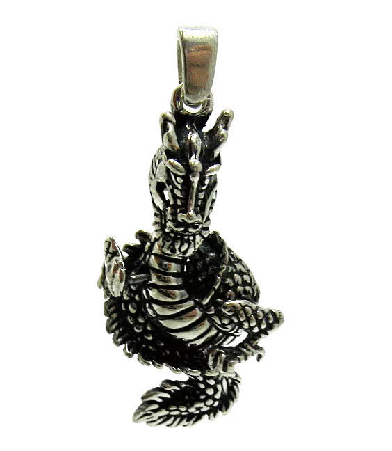 Pendentif dragon celtique en argent 925 – bijou mythologique de protection et de puissance